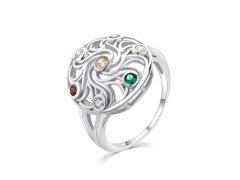 MOISS Hravý stříbrný prsten s barevnými zirkony R00021 62 mm