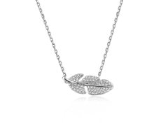MOISS Půvabný stříbrný náhrdelník Pírko N0000521 (řetízek, přívěsek)