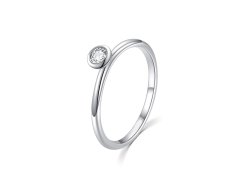 MOISS Půvabný stříbrný prsten s čirým zirkonem R00019 49 mm