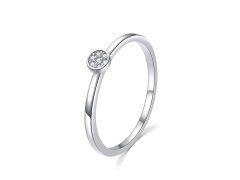MOISS Třpytivý stříbrný prsten s čirými zirkony R00020 50 mm