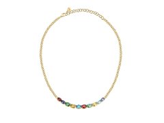 Morellato Hravý pozlacený náhrdelník s barevnými kubickými zirkony Colori SAVY01