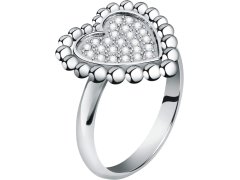 Morellato Romantický ocelový prsten s čirými krystaly Dolcevita SAUA14 52 mm