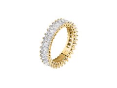 Morellato Třpytivý pozlacený prsten s čirými zirkony Baguette SAVP090 52 mm