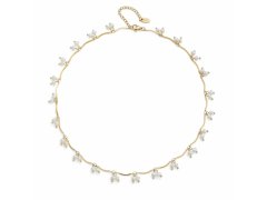 Oliver Weber Krásný pozlacený náhrdelník s perličkami Kurozome Silky Pearls 12312G