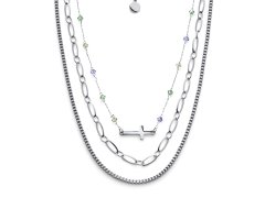 Oliver Weber Luxusní trojitý náhrdelník z oceli Eternal 12256