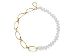 Oliver Weber Výrazný pozlacený náhrdelník s perlami Izanagi Silky Pearls 12315G