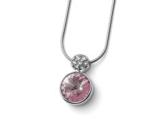 Oliver Weber Oslnivý náhrdelník s růžovým krystalem Wake 12267 319