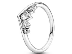 Pandora Něžný stříbrný prsten s kamínky Wishbone 199109C01 54 mm