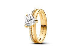 Pandora Okouzlující pozlacený prsten se zirkony Timeless Shine 163100C01 50 mm