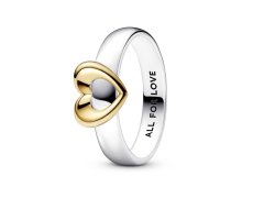 Pandora Romantický prsten Posuvné srdce Shine 162504C00 52 mm