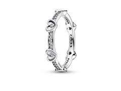 Pandora Romantický stříbrný prsten s kubickými zirkony Moments 192496C01 56 mm