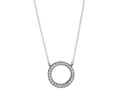 Pandora Stříbrný náhrdelník s krystalovým přívěskem 590514CZ-45
