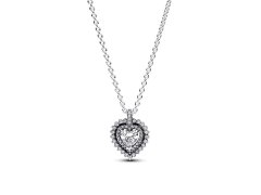 Pandora Stříbrný náhrdelník s třpytivým srdíčkem Timeless 393099C01-45
