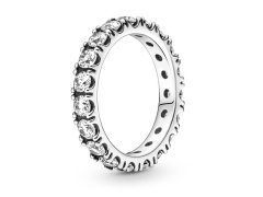 Pandora Třpytivý stříbrný prsten s čirými krystaly Timeless 190050C01 50 mm