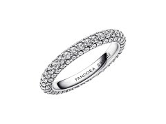 Pandora Třpytivý stříbrný prsten se zirkony Timeless 192627C01 58 mm