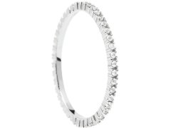 PDPAOLA Minimalistický prsten ze stříbra s třpytivými zirkony White Essential Silver AN02-347 56 mm