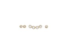 PDPAOLA Asymetrické pozlacené náušnice ze stříbra se zirkony OCEAN Gold BU01-051-U