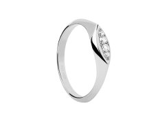 PDPAOLA Elegantní stříbrný prsten se zirkony Gala Vanilla AN02-A52 50 mm