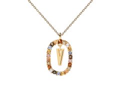 PDPAOLA Krásný pozlacený náhrdelník písmeno "V" LETTERS CO01-281-U (řetízek, přívěsek)