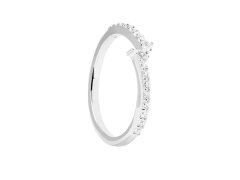 PDPAOLA Nádherný stříbrný prsten s čirými zirkony NUVOLA Silver AN02-874 50 mm