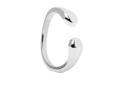 PDPAOLA Otevřený minimalistický prsten ze stříbra CRUSH Silver AN02-903 56 mm