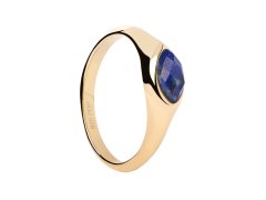 PDPAOLA Pozlacený prsten Lapis Lazuli Nomad Vanilla AN01-A49 48 mm