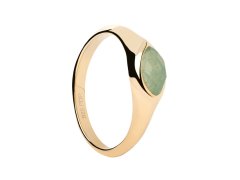 PDPAOLA Pozlacený prsten Green Aventurine Nomad Vanilla AN01-A47 52 mm
