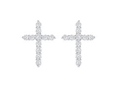 Preciosa Designové stříbrné náušnice Tender Cross s kubickou zirkonií Preciosa 5333 00