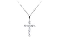 Preciosa Designový stříbrný náhrdelník Tender Cross s kubickou zirkonií Preciosa 5332 00