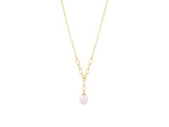 Preciosa Něžný pozlacený náhrdelník s pravou perlou Pearl Heart 5356Y01