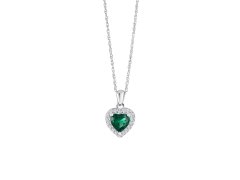 Preciosa Něžný stříbrný náhrdelník se srdíčkem Velvet Heart 5370 66