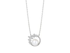 Preciosa Něžný stříbrný náhrdelník se zirkony a říční perlou Innocence 5384 01