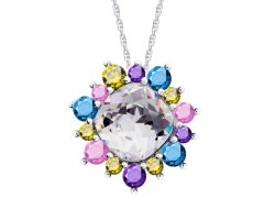 Preciosa Pestrobarevný náhrdelník Flower 5240 70 (řetízek, přívěsek)