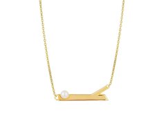 Preciosa Stylový pozlacený náhrdelník Twig s pravou říční perlou 5388Y01