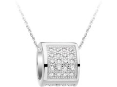Preciosa Stříbrný náhrdelník s třpytivým přívěskem Globe 5888 00