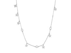 Rosato Slušivý stříbrný náhrdelník Hvězdičky se zirkony Storie RZC029