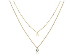S`Agapõ Dvojitý pozlacený ocelový náhrdelník s ozdobami Aurora SAR08