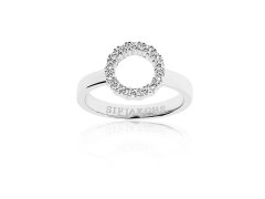 Sif Jakobs Stříbrný minimalistický prsten s kubickými zirkony Biella SJ-R337-CZ 54 mm