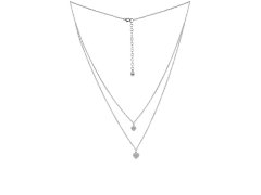Silvego Dvojitý stříbrný náhrdelník s přívěsky srdce s Brilliance Zirconia MSS165N