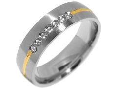 Silvego Snubní ocelový prsten pro ženy PARIS RRC2048-Z 50 mm