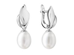 Silvego Stříbrné náušnice s pravými bílými perlami Maeve GRP19481EW