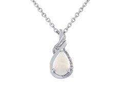 Silvego Stříbrný náhrdelník Derica s pravým bílým opálem a čirým topazem OPM8761NOPW