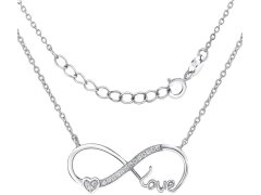 Silvego Stříbrný náhrdelník Nekonečná láska Infinity JJJN0243