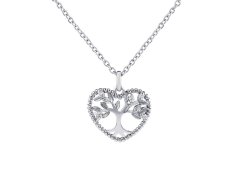 Silvego Stříbrný náhrdelník s přívěskem Strom života v srdci Zethar JJJ0971N