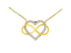 Silvego Stříbrný/pozlacený náhrdelník Belisa srdce a Infinity s Brilliance Zirconia PRGPK0068N