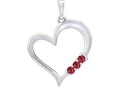 Silvego Stříbrný přívěsek Srdce s červenými krystaly Swarovski SILVEGO11580R