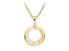 Silver Cat Překrásný pozlacený náhrdelník s kubickými zirkony SC492 (řetízek, přívěsek)