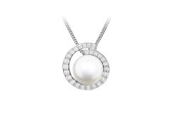 Silver Cat Jedinečný stříbrný náhrdelník s pravou perlou SC483 (řetízek, přívěsek)