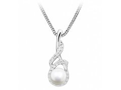 Silver Cat Něžný náhrdelník s perlou a zirkony SC413
