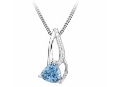 Silver Cat Stylový náhrdelník s modrým spinelem a zirkony SC424